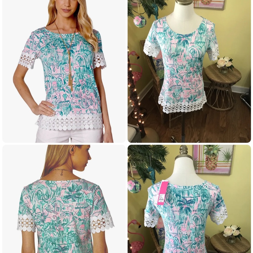 Lilly Pulitzer NWT Hayes Top Colorful Camelflage $68 Size XS - Picture 7 of 7